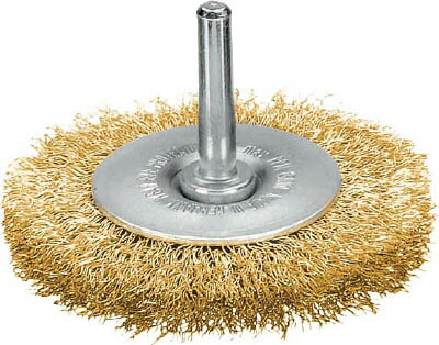 LESSMANN 軸付ホイルブラシ 真鍮メッキ鋼線 0.25 φ70 417752