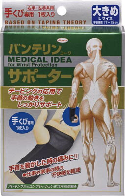 興和 バンテリンサポーター 手首用大キメサイズ(ブラック) 1個入 24734