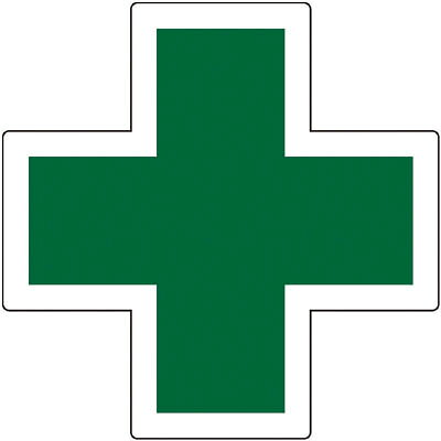 緑十字 ヘルメット用ステッカー 緑十字マーク 34×34mm 5枚組 反射タイプ 233131