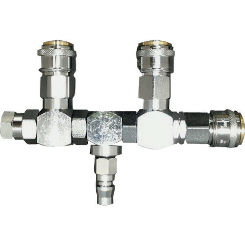 【商品詳細】●必要に応じ、連結追加が可能です。●ロータリー式で360°自在に回転します。●さまざまなパーツで自身でカスタマイズ連結を実現できます。●マルチカスタム連結分岐カップリングのセット販売です。すぐにご利用いただけます。●取出口：-●分岐数：3●使用流体：圧縮空気●使用温度範囲：-20〜60℃●最高使用圧力：1.0MPa●本体:真鍮（クロムメッキ）●カップリング:鋼鉄（クロムメッキ）●シール：NBR原産国日本JANコード4562335564900【送料について】北海道、沖縄、離島は送料を頂きます。