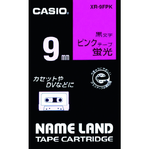 【商品詳細】●蛍光色で目立ちます。●テープ色：蛍光ピンク●テープ幅(mm)：9●テープ長さ(m)：5.5●黒文字原産国中国JANコード4971850124764【送料について】北海道、沖縄、離島は送料を頂きます。