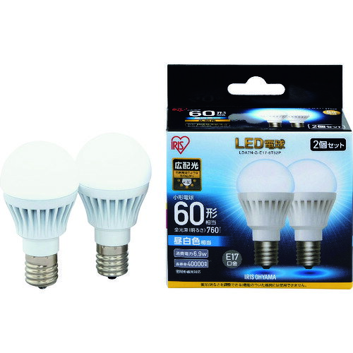 Led電球 - IRIS LED電球2個セット E17広配光タイプ 60形相当 電球色 LDA7NGE176T52P