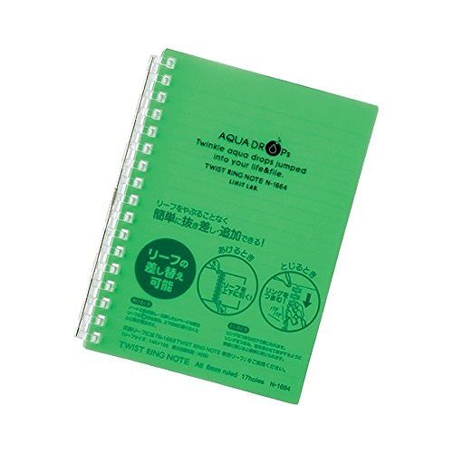A6 Size - リヒト ツイストリングノート AQUA LG N-1664-6