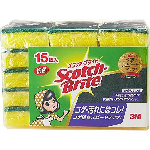 スコッチ・3M ブライト コウキンウレタンスポンジ 15コ【送料無料】