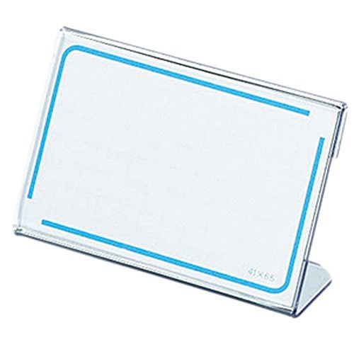 コクヨ カード立てL型サイセイP カト-14JANコード：4901480450049カード寸法:41・65板厚:t1.0高い位置での表示には縦使い、低い位置での表示の場合は横使いと、二通りに使用できるカード立てです。●材質:R−PET80％●カード寸法:41×65●メーカー品番:カト-14N【送料について】北海道、沖縄、離島は送料を頂きます。