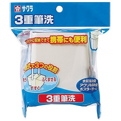 サクラ 3重筆洗 ヒツセンAJANコード：4901881183379【本体サイズ】収納時:86mmX75mmX40mm【仕様】3槽組立式【組立時サイズ】84mmx110mmx76mm【材質】本体:HIPS、取手:PP「サクラクレパス 3重筆洗 ヒッセンA」は、スケッチ用として持ち運びに適した筆洗いです。コンパクトに収納でき、3槽あるので筆洗いやすすぎなどを使い分けできます。水彩絵の具、アクリル絵の具、ポスターカラーを使った筆にご利用いただけます。【送料について】北海道、沖縄、離島は送料を頂きます。