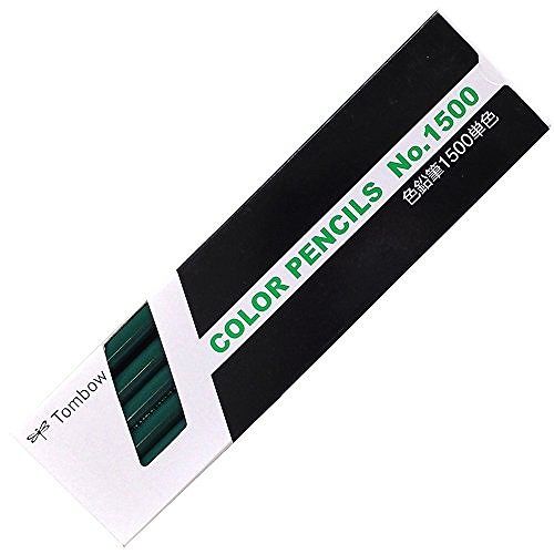 トンボ 色鉛筆 1500-10フカミドJANコード：4901991001389【仕様】高品質のロングセラー色鉛筆NQ・NAシリーズの単色色鉛筆【軸】丸軸【用途】デザイン・設計・グラフ・事務・学習・彩色用【入数】12本入り(1ダース)【パッケージサイズ】幅49×厚さ18×全長180mm:重量75gインクカラー：ふかみどり。箱：再生紙。【送料について】北海道、沖縄、離島は送料を頂きます。