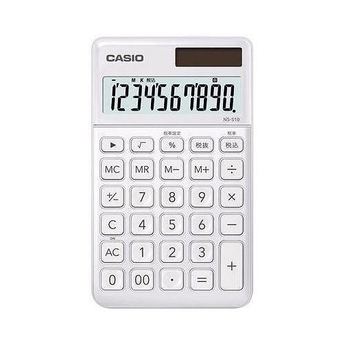 カシオ 電卓 10桁 (ホワイト)CASIO スタイリッシュ電卓 大判手帳タイプ NS-S10-WE カシオ 電卓 10桁 (ホワイト)CASIO スタイリッシュ電卓 大判手帳タイプ NS-S10-WE