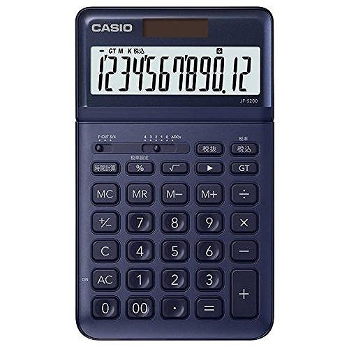 カシオ 電卓 12桁 (ネイビー)CASIO スタイリッシュ電卓 ジャストタイプ JF-S200-NY カシオ 電卓 12桁 (ネイビー)CASIO スタイリッシュ電卓 ジャストタイプ JF-S200-NY