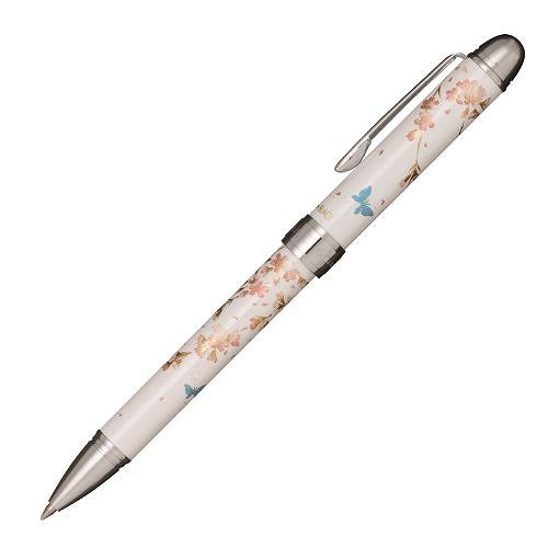 セーラー 多機能ペン 2色+シャープ 優美蒔絵 枝垂桜 ホワイト 16-0344-210JANコード：4901680215820φ14.5×142.5mm“和”を楽しむマルチペン 現代印刷技術で、日本伝統工芸「蒔絵」の匠の技と、美しさを見事に表現しています。 ポイントとなる部分には、ひとつひとつ手作業で金粉・銀粉を蒔いて仕上げてあります。 外国の方への贈り物にも最適です。 適合消耗品： ボールペン替芯：替芯0103/シャープペンシル替芯：替芯セーラーファインセラミック【送料について】北海道、沖縄、離島は送料を頂きます。