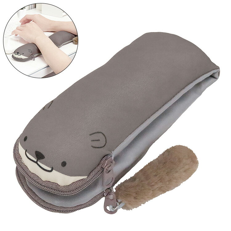 クツワ リララペンケース カワウソ AK063B リストレストになるペンケース イヤホン タッチペン USB 筆..