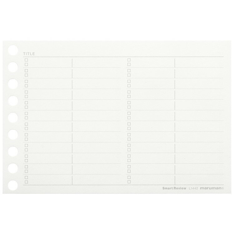 ミニサイズ スマートレビュー 単語罫 L1442 50枚入り 紙 勉強 テスト対策 反復学習 ルーズリーフミニ 文房具 ステーショナリー 文具