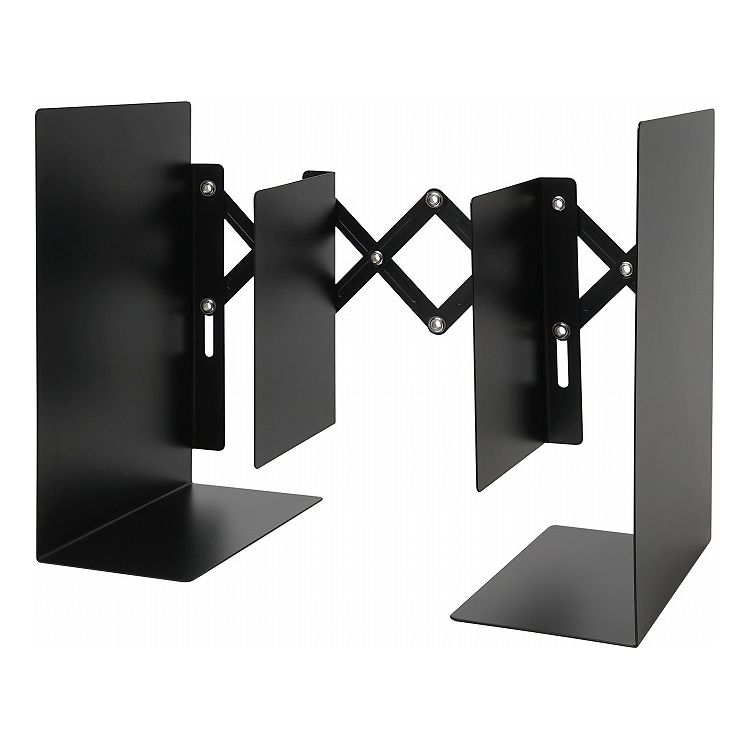 ブックエンド ブラック ALB-77-K ブックスタンド 本立て 伸縮型 開きすぎ防止 カール事務器