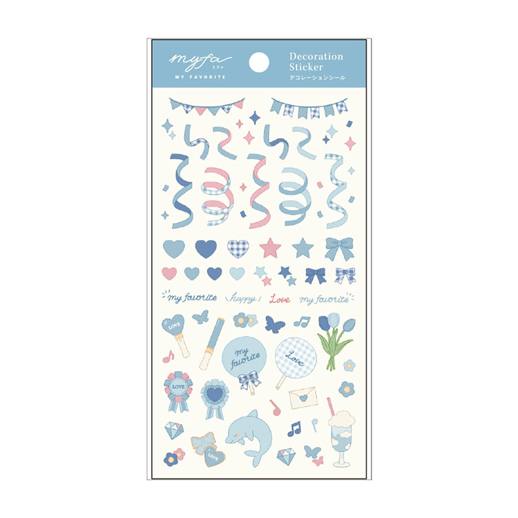 LIHIT LAB. myfa デコレーションシール Y3000-14 パウダーブルー 文具 文房具 新学期