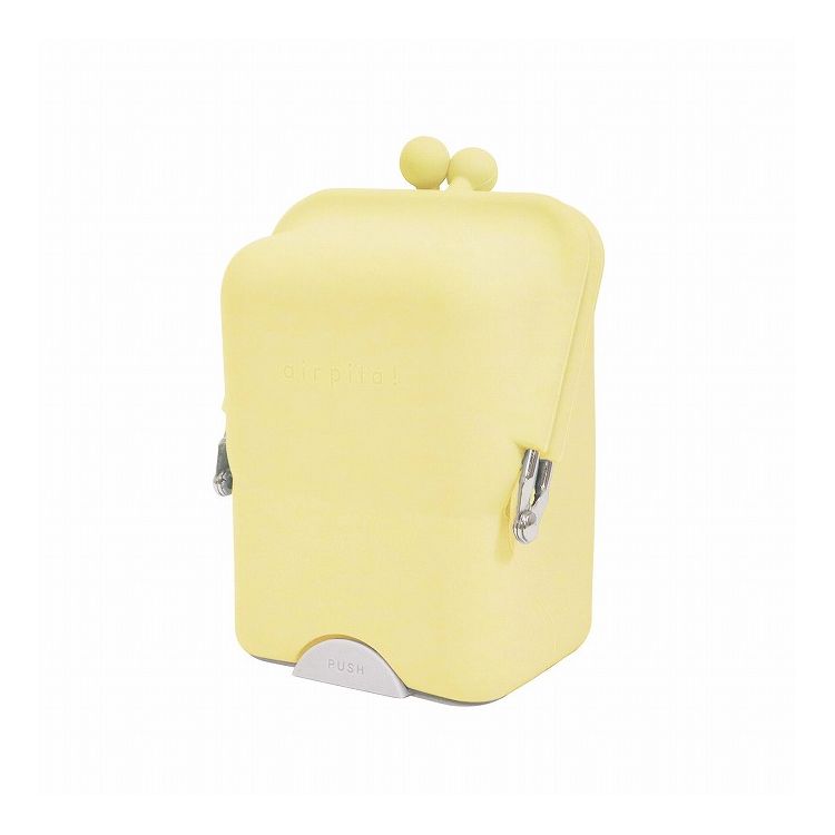 クツワ エアピタポーチ イエロー AK058YE 置くだけピタッとたおれない! 空気のチカラでくっつく吸盤 ポーチ 小物トレー スマホスタンド くすみカラー か...