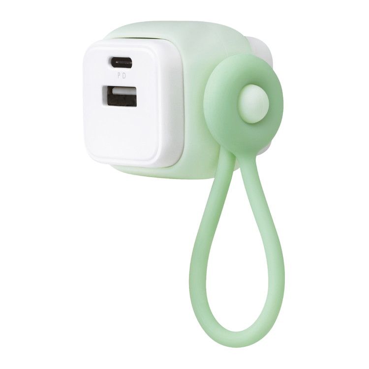 ソニック USB充電器 USB-A&C ケーブルリング付ユー UL-6943-G グリーン 文房具 文具 新生活 新学期 プレゼント ギフト