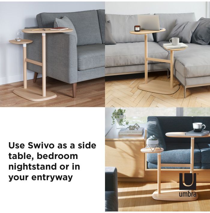 Umbra スウィボ サイドテーブル ナチュラル 21013759390 アンブラ テーブル デスク おしゃれ 木製 丸テーブル 北欧 デザイン かわいい インテリア 木目 丸 リビング ソファー ソファテーブル(代引不可)【送料無料】 [3]