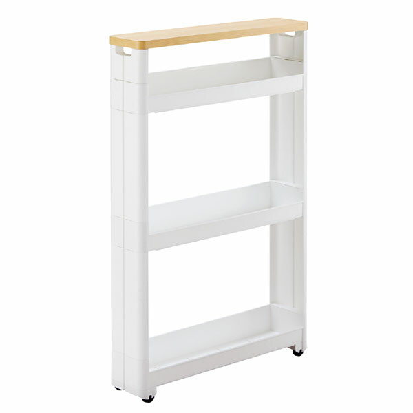 不動技研 キッチン収納 スマートワゴン Fit 幅12.5cm 奥行キ55cm 4段 ホワイト F2542(代引不可)【送料無料】