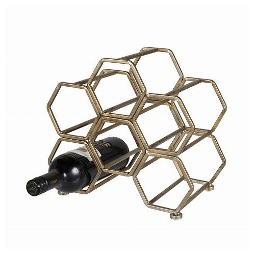DULTON ワインラック ワインボトルホルダー ワインスタンド ワイン収納 6本用 自宅用 ハニカム構造 ハチの巣構造 インテリア ゴールド アンティーク ワインディスプレイ HONEYCOMB WINE RACK (代引不可)【送料無料】(3)