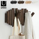 umbra アンブラ フック 5連 ピケットフック 壁 壁面収納 収納 ウォールフック コート バッグ ハンガー 天然木 ホワイト ブラック ナチュラル ウォルナット 北欧 おしゃれ 幅38cm 奥行4cm 高さ17cm(代引不可)【送料無料】