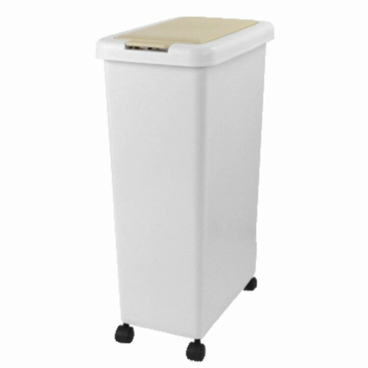 サンコープラスチック 日本製 ゴミ箱 キッチン スリムプッシュ 30L キャスター付き ライトベージュ スリムプッシュ 30L LBE(代引不可)【送料無料】