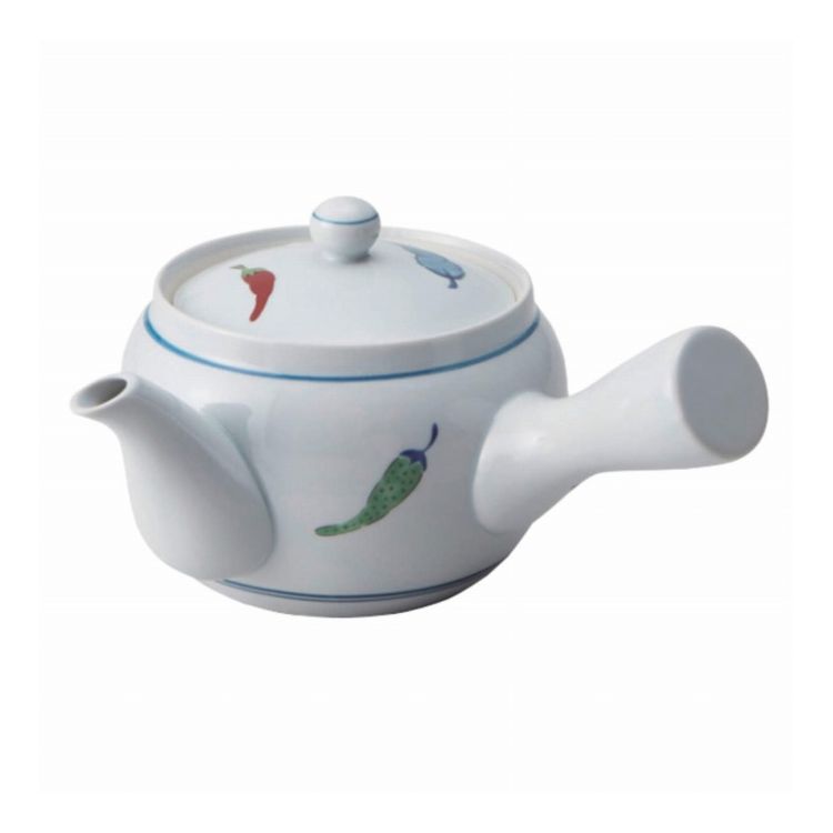 丸利玉樹利喜蔵商店 急須 370ml 赤絵唐辛子 茶こし付き ティーポット おしゃれ かわいい 陶器製(代引不..