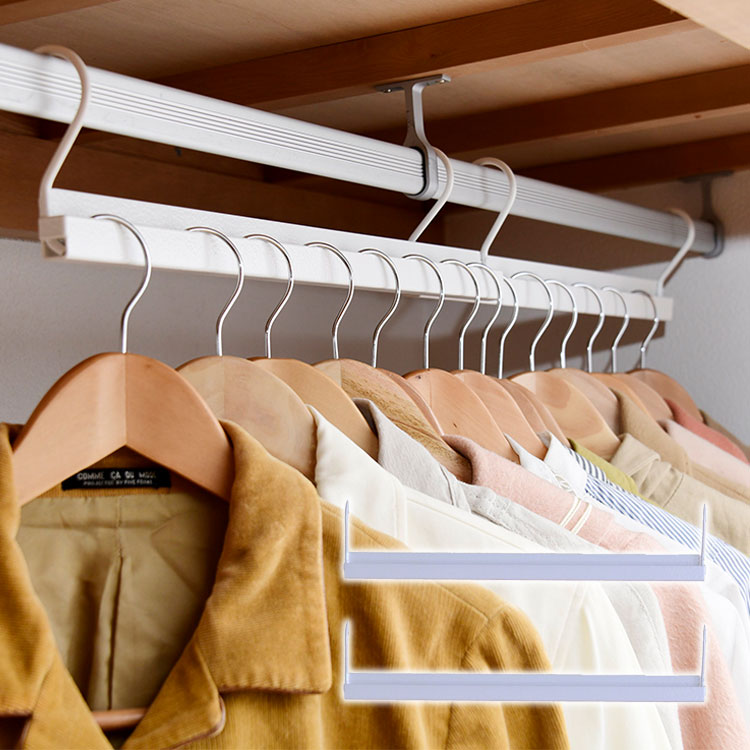ハンガーラック ナナメ掛け用ハンガー 2個入り 日本製 衣類収納 収納 奥行き スリム 衣類ハンガー 省ス..