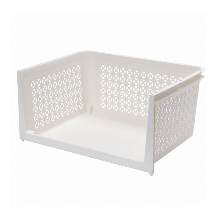 サンコープラスチック 日本製 ラック ラコン 積み重ねラック 幅46×奥行35×高さ22.3cm ホワイト ラコン ..