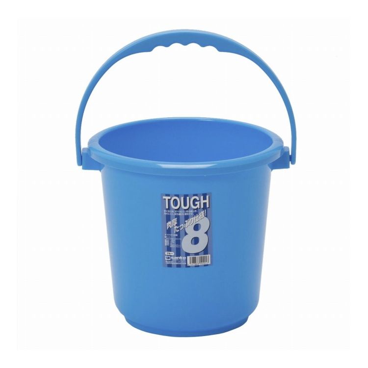 サンコープラスチック バケツ 本体 8L 目盛り付き 握りやすい ニュー タフバケツ ニュー タフバケツ 8..