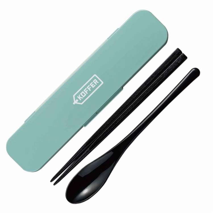 日本製 コンビセット 箸 スプーン 18cm KOFFER スモーキーブルー(代引不可)