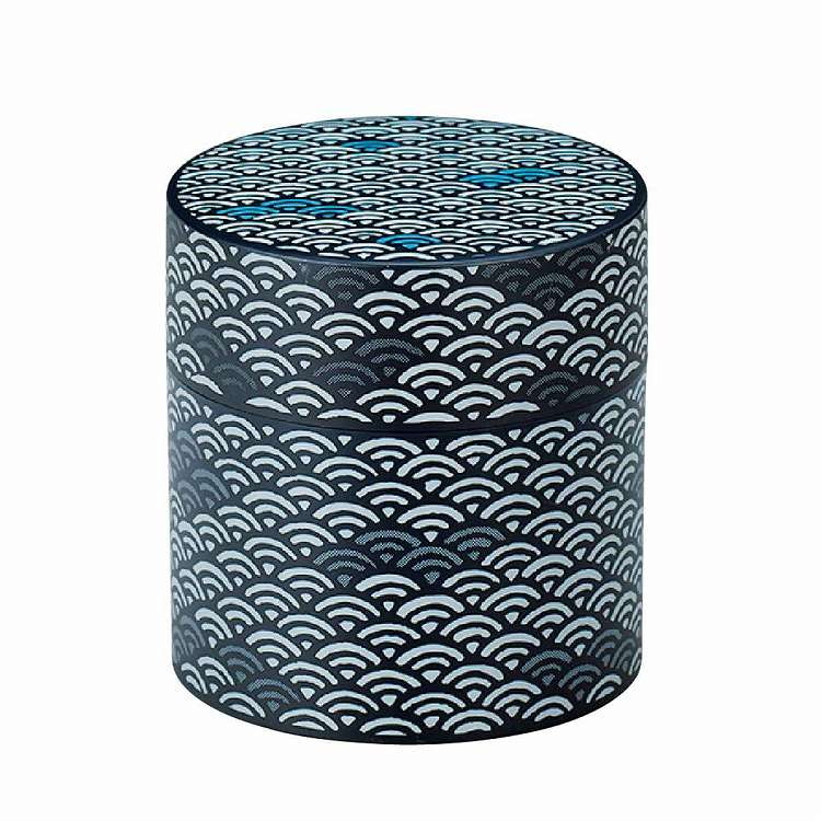 日本製 茶筒 350ml 小 小花 HAKOYA 青海波 たつみや(代引不可)