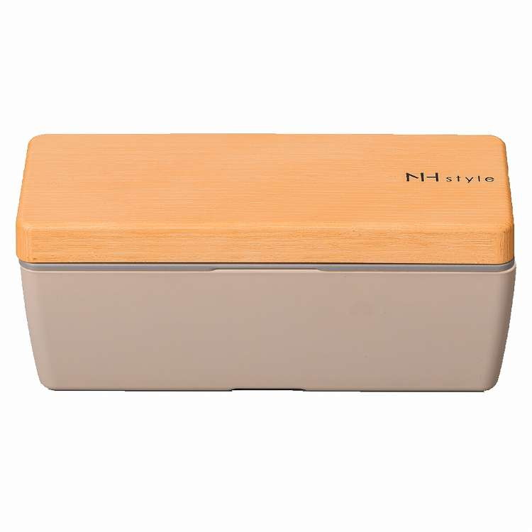 Lunch Boxes - 日本製 弁当箱 1段 700ml NH style 木目BCランチ グレージュ(代引不可)