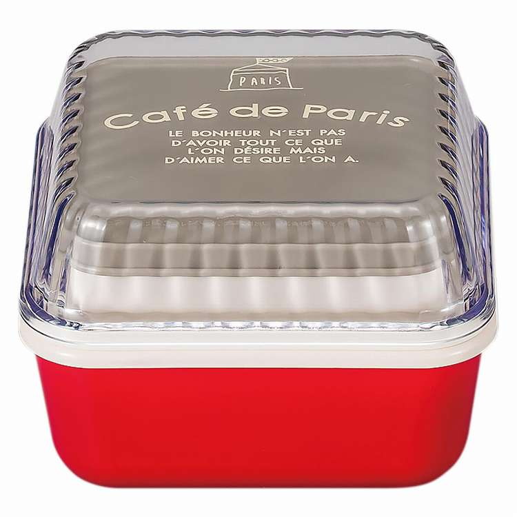 日本製 弁当箱 2段 510ml cafe de Paris スクエアEMランチ レッド(代引不可)