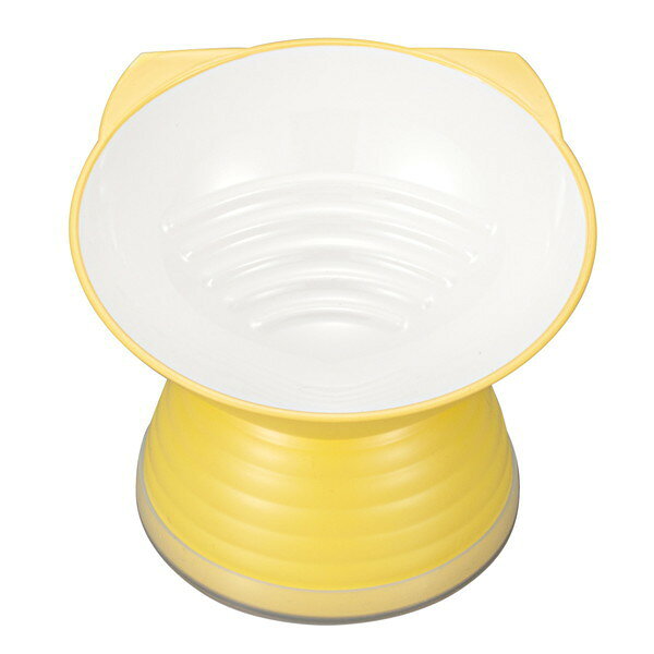 【商品説明】軽くて扱いやすい樹脂製のフードボウルです。人の食器と同じ安全基準で安心です。高さのある脚付きなので負担が少ない姿勢で食べられます。上から見ると、ねこのカタチをしています。器の内側にミゾが付いていて、食べやすい設計です。電子レンジ、食洗機対応です。すべり止め付きです。撥水性が高く汚れが付きにくいクリーンコート加工を施しています。【商品情報】■サイズ約 幅11.6×奥行12.9×高さ10.3（cm）■材質PET.A■容量約 300ml■生産国日本製■セット内容1個■備考食器洗い乾燥機：使用可能 電子レンジ：使用可能 クリーンコート加工【代引きについて】こちらの商品は、代引きでの出荷は受け付けておりません。【送料について】北海道、沖縄、離島は送料を頂きます。