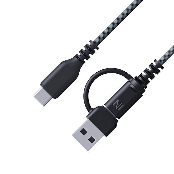 カシムラ USB充電&同期ケーブル 黒 2in1 TYPE-