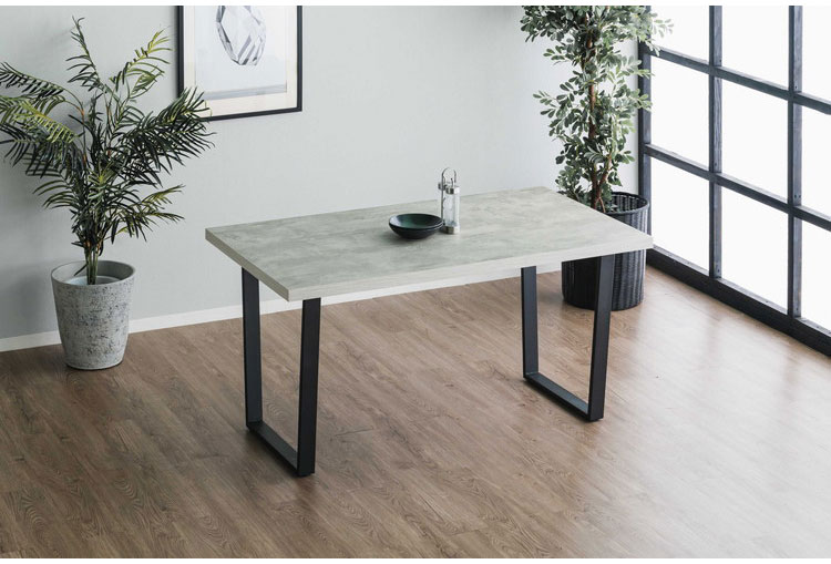 ダイニングテーブル 幅140 奥行80 テーブル デスク 学習机 食卓 黒脚 ロの字型 テーブル単体 コの字 スクエア脚 一人暮らし リビング キッチン カフェ PC パソコン リモート テレワーク 在宅(代引不可)【送料無料】