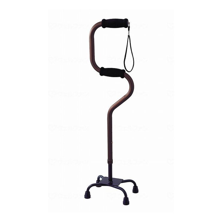 幸和製作所 らくらく4点杖(アルミ) ロイヤルブラウン【送料無料】