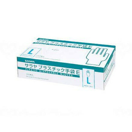 サラヤ サラヤ プラスチック手袋E(粉なし)100枚入 箱 L 53516(代引不可)