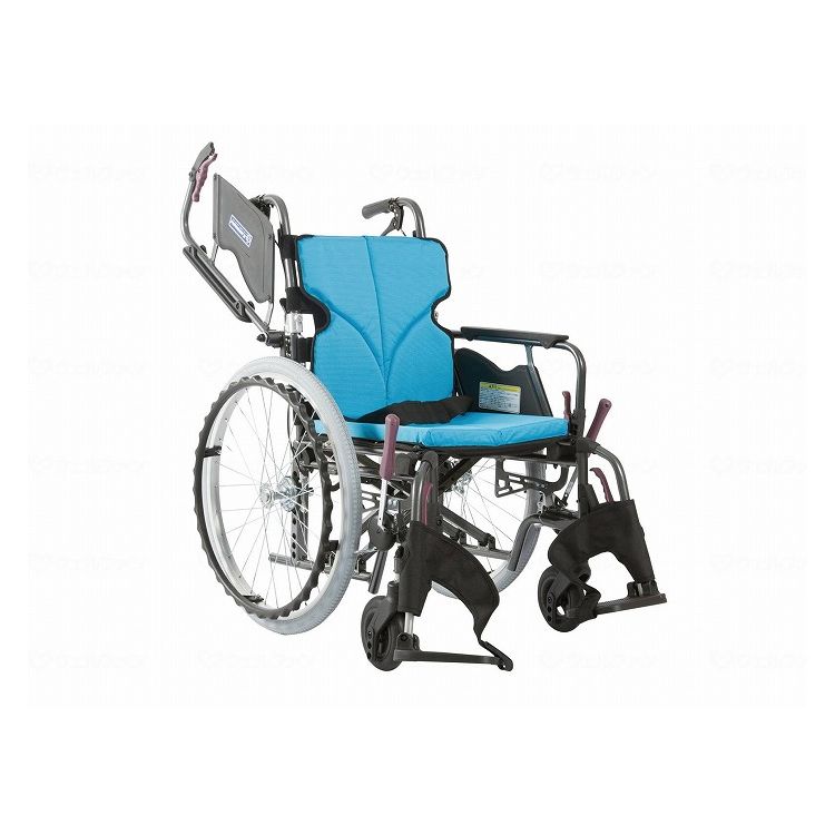 カワムラサイクル モダンBstyle 自走用 22インチ中・高床 ライトブルー(NO.83) 座幅38-前座43cm 車いす 車椅子 車イス キャリー 車 移動 介護 補助(代引不可)【送料無料】