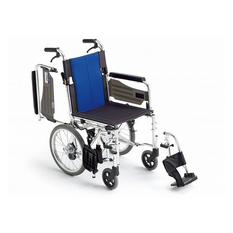 ミキ BAL-4 多機能型 介助型車イス ブルー 40 車いす 車椅子 車イス キャリー 車 移動 介護 補助(代引不可)【送料無料】 1