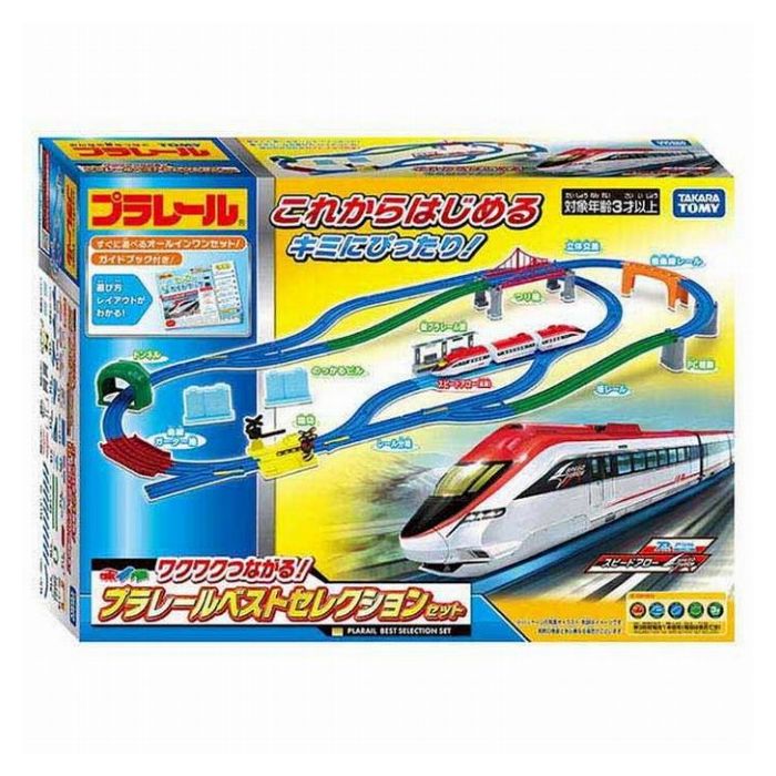 これからはじめるキミにぴったり！すぐに遊べる「車両」「レール」「情景」「ガイドブック」がそろったオールインワンセット！オリジナル新車両や新パーツも入って、10種類以上のレイアウトが作れる大ボリュームなセットです。【商品仕様】対象年齢：3歳〜パッケージ形状：箱安全基準：ST生産国：タイランドパッケージサイズ：幅440×高310×奥90mm【権利表記】(C) TOMY【送料について】北海道、沖縄、離島は送料を頂きます。