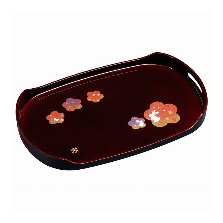 紀州塗 宴うさぎ 15.0長手盆 0094005(代引不可)【送料無料】