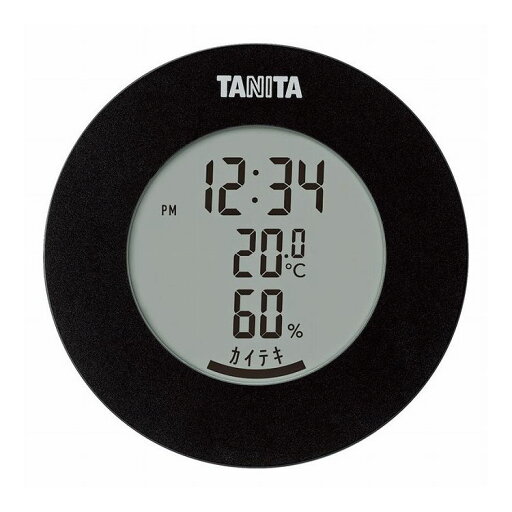 タニタ デジタル温湿度計(丸型デザイン) ブラック TT-585-BK(代引不可)【送料無料】 タニタ デジタル温湿度計(丸型デザイン) ブラック TT-585-BK(代引不可)【送料無料】