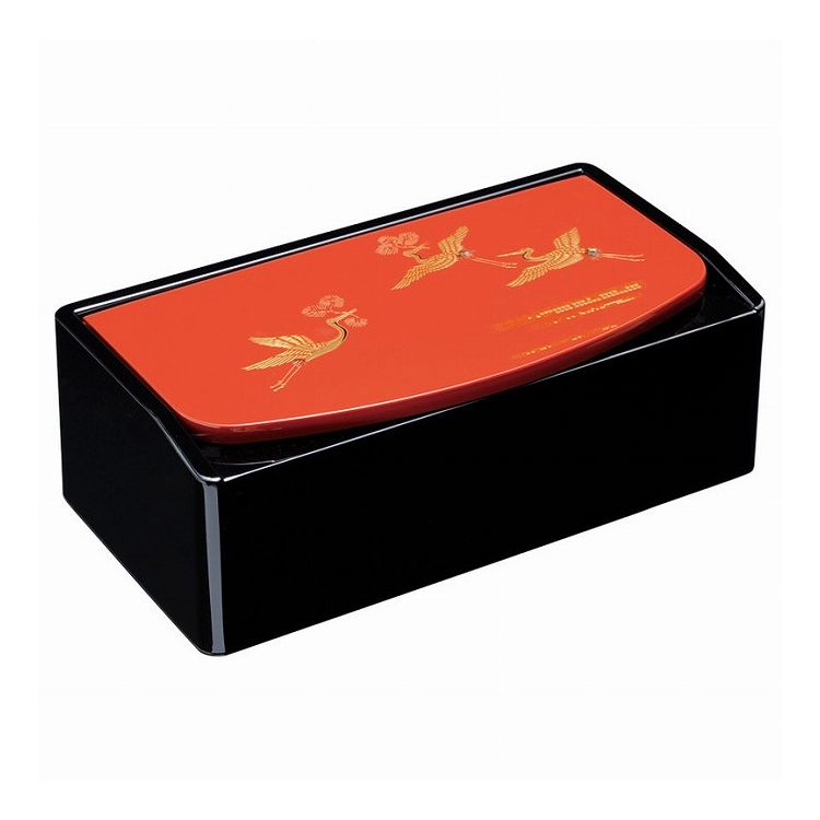 紀州塗 吉兆鶴 鏡付一段ティッシュケース 0002037(代引不可)【送料無料】