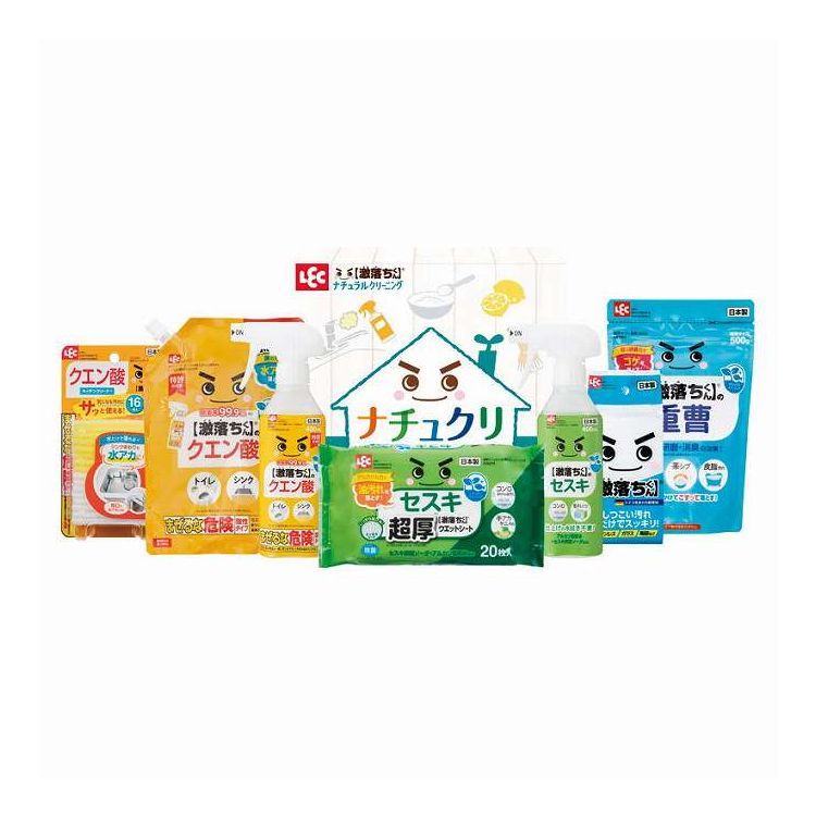 【商品詳細】自然由来の成分から作られた洗浄剤の環境にやさしいギフトセットです。内容:激落ちくんクエン酸スプレー（400ml）・激落ちくんクエン酸スプレー詰替（500ml）・激落ちくんクエン酸キッチンクリーナー（16枚）・激落ちくん重曹（500g）・激落ちくんセスキスプレー（400ml）・激落ちくんセスキ超厚ウェットシート20枚・〔激落ちくん〕×各1原産国:日本【代引きについて】こちらの商品は、代引きでの出荷は受け付けておりません。【送料について】北海道、沖縄、離島は送料を頂きます。
