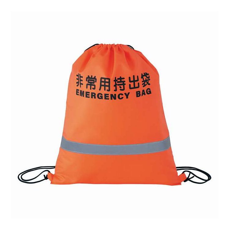 【商品詳細】反射テープ付の非常用持出袋です。目立つオレンジ色。内容:本体（約450×360×5mm）×1原産国:中国【代引きについて】こちらの商品は、代引きでの出荷は受け付けておりません。【送料について】北海道、沖縄、離島は送料を頂きます。