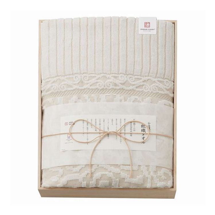 【商品詳細】今治のジャカードタオルの歴史は大正時代に始まる国内の先駆的技術です。この紋織タオルケットは、名水、今治・蒼社川の水で糸を晒した伝統的な製法と匠の織により作られました。内容:タオルケット（約1400×1800mm）×1原産国:日本...