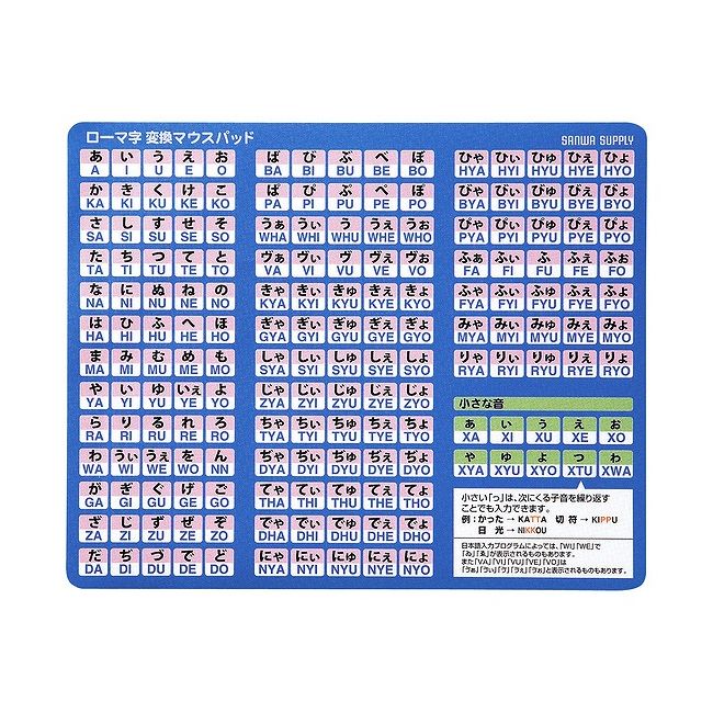 サンワサプライ ローマ字変換マウスパッド MPD-OP17RL8BL(代引不可)