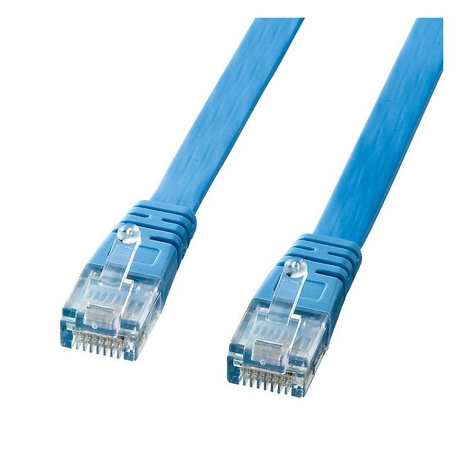 Cable - サンワサプライ UTPエンハンスドカテゴリ5より線フラットケーブル(ライトブルー・5m) LA-FL5-05LBK(代引不可)