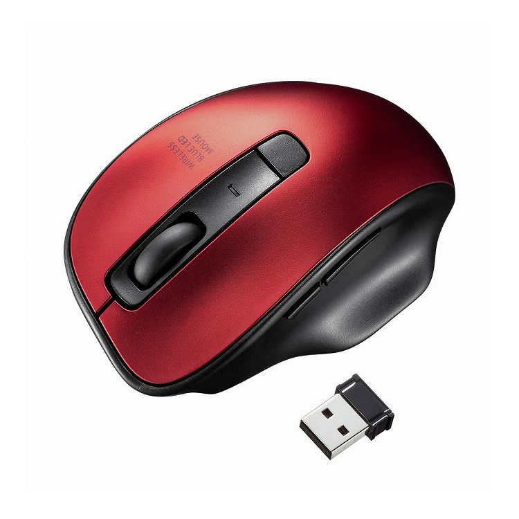 ワイヤレスブルーLEDマウス MA-WBL134R(代引不可)【送料無料】